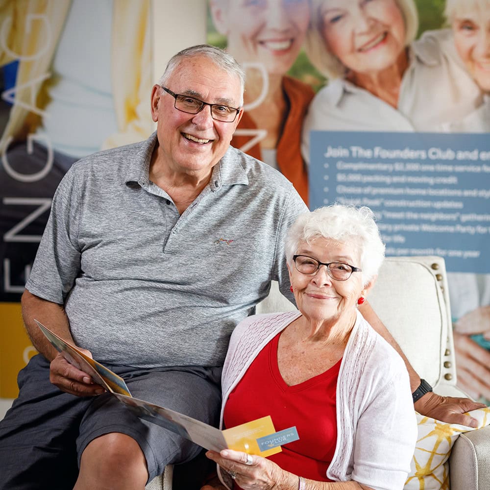 Senior Couple deciding to become Founders Members